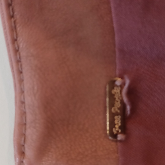 Free people dusty pink micro mini skirt lined  faux leather with zipper - Picture 4 of 9